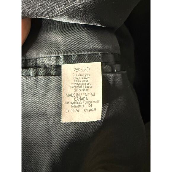 Lauren Ralph Lauren Sport Coat Men 46L Gray Pinstripe Wool Blazer Old Money - Picture 6 of 11